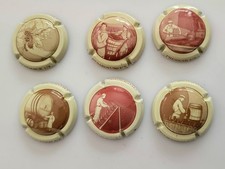Lot 6 Capsules Champagne GENERIQUE Vendange Debardeurs Pressoir Vignification