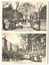 CPA pliante Conilhac-du-Plat-Pays, Le Chateau, La Placette 