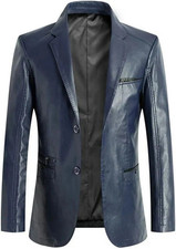 Manteau blazer homme en cuir