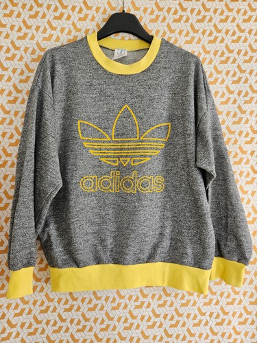 Sweat adidas gris jaune - sweat,