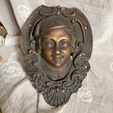 Passe boule billard réceptacle ancien anthropomorphe visage en bronze femme XIX