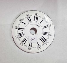 Ancien cadran émaillé pendule horloge Ø 63 mm dial Pendelzifferblatt