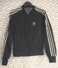 Veste Adidas Originals Trefoil noir et bandes Or Trefoil Femme vintage - 36