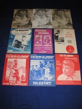 JOHNNY HALLYDAY-9 PARTITIONS MUSIQUE-MA GUITARE-LA BAGARRE-ELLE EST TERRIBLE-ETC