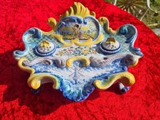 TRES BEL ENCRIER EN FAIENCE DE NEVERS PAR E.GEORGES