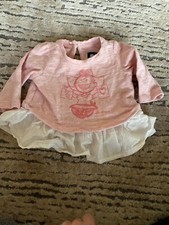 Baby Gap Peanuts 0/3 Month Baby Girl Top Pink And White