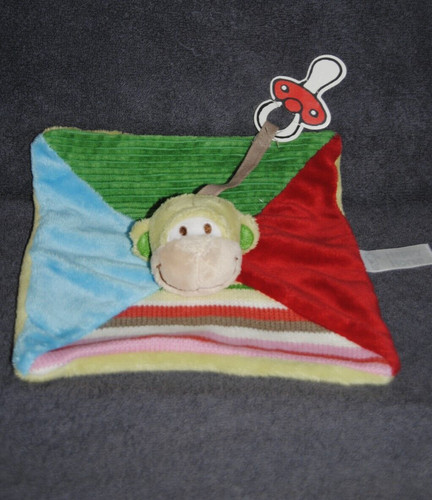 Doudou plat singe happy - singe,