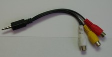 Adaptateur jack 3,5mm 4 poles vers 3xRCA Composite+son stéréo