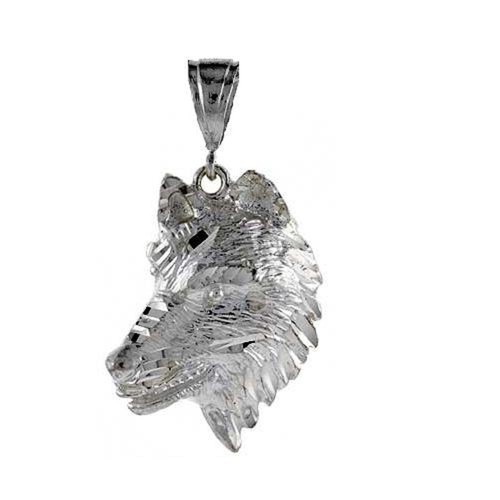Pendentif tête loup en - tête, de