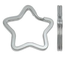 Anneaux Porte clé Argente 35mm Etoile