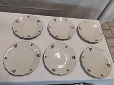 6 Assiettes Plates À Dessert En Porcelaine Bavaria ZEH SCHERZER Décor Or