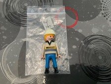 PLAYMOBIL HOMME haut gris MAXX7 bas bleu - Tombereau géant 4037 Convoyeur 