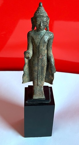 Bouddha bronze sur socle - bouddha,