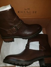 NEW COACH GIANNA PREMIUM LEATHER ANKLE BOOTS STUDDED 6.5M ($275)
