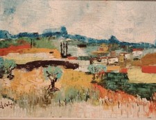 Huile Sur Toile De Charles Ortega  LES SALORGES (Haut-Var) 1978 Impressionniste 