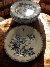 Lot d'assiettes anciennes Terre de fer vintage, vaisselle rétro collection