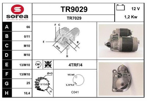 Démarreur snra tr9029 - démarreur,