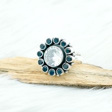 Bague fleur réglable en