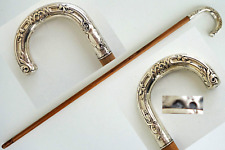 CANNE Pommeau Crosse en Argent