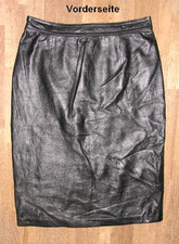 Jupe En Cuir Noir Mi-Longue En