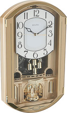 C4900 Golden Music Wall Clock | Gold-Tone Case with Rotating Crystal Pendulum |