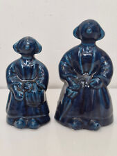 France - 2 bretonnes en faïence - Salières décoratives - 2 dimensions - Vintage