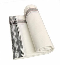 Paréo Homme Lungi Thalapathi Bordure Dhoti 100% Coton Tissu Mundu Beachwear