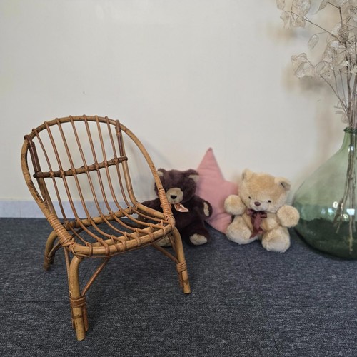 Chaise enfant vintage rotin - chaise, en