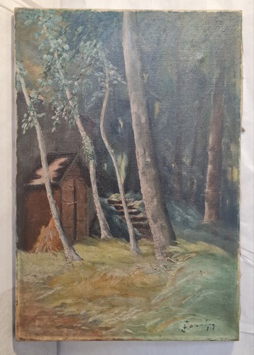 Tableau xixéme signé - tableau,