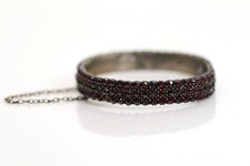 Style Ancien de Bohème Grenat Tombak Bracelet, 3 Rangées Avec Zwischenreihe, L: