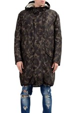 Hugo Boss "Maks1841" Men's Camouflage Fleece Lined Hooded Raincoat US S IT 48