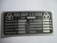 Plaque Bouclier Krupp Camion