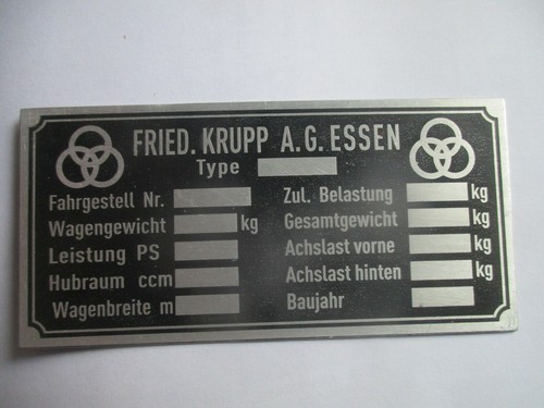Plaque bouclier krupp - bouclier, camion