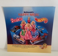 Panneau Publicitaire McDo Barbie Hotwheels Début Années 90 Happy Meal 