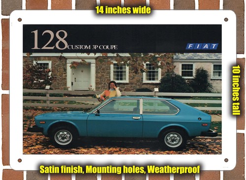Metal sign 1977 fiat 128 - sign,