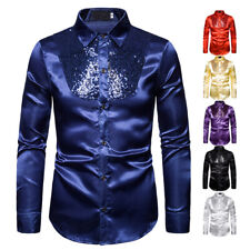 Hommes Sequin Avant Chemise