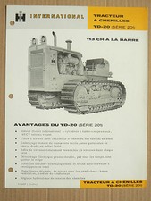 Prospectus IH INTERNATIONAL Tracteur Chenilles TD20 201  MAC CORMICK Brochure TP
