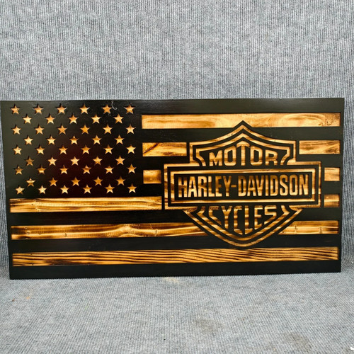 Nouveau drapeau bois fait - en,