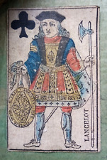 c. 1850 - JEU DE "NAIN JAUNE" ANCIEN ARTISANAL EN BOIS - CARTES A JOUER XIXe 19e