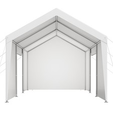 Tente Garage Carport Abri Voiture avec Parois Latérales 3,65x6,09 m Blanc
