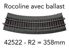 ROCO Rail courbe R2 358 mm 30° Rocoline ballast souple - HO 1/87 - ROCO 42522