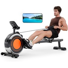 Rameur Magnétique Pliable Silencieux 16 Niveaux Fitness Maison 160kg Max