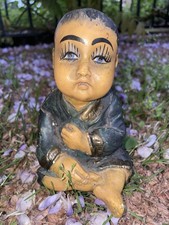 Statue moine enfant vintage