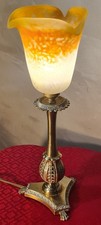 Lampe bronze art ancien napoléon 3 tres jolie tulipe en pate verre non signé, 38