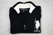 Pull U.S. Polo Assn. noir homme M – col zippé coton – logo cavalier brodé – styl