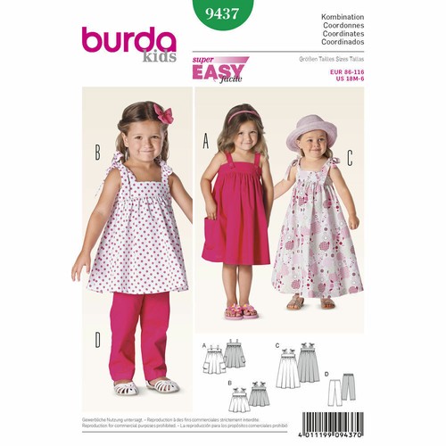 Burda enfants 9437 filles - enfants,