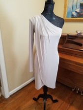 NEW BCBGMAXAZRIA Jolee One-Shoulder Pleated Tulip-Hem Dress gold XXS 0 2