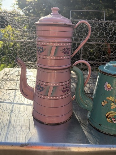 Ancienne cafetière émaillée - ancienne,