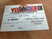 carte postale de 1947 LYON ENTREPRISE VELOREX AVENUE DE SAXE