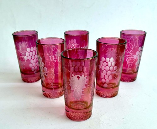 Vintage verres schnaps - 6x,